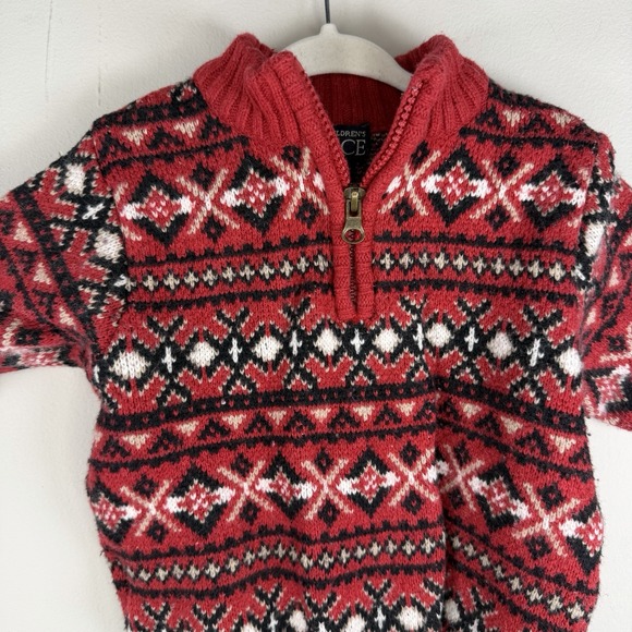 The Children's Place Other - The Children's Place 12 Month 1/4 Zip Winter Holiday SweaterToddler‎ Knit Red